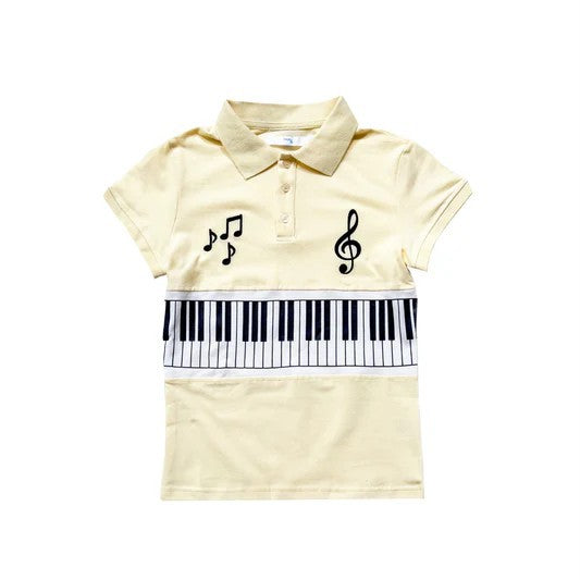 Women's Polo Shirt and Shorts Set with Musical Design StylebySassy