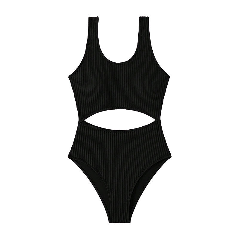 Women's one-piece swimsuit with modern cut-out and textured design StylebySassy