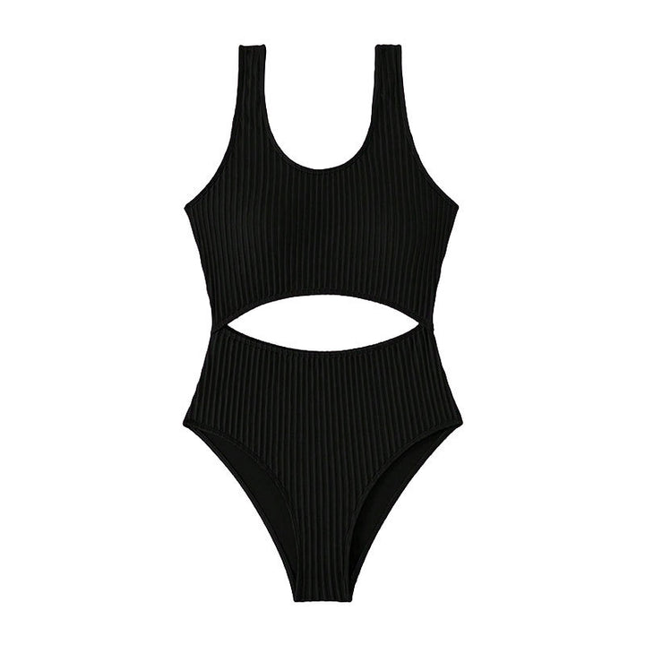 Women's one-piece swimsuit with modern cut-out and textured design StylebySassy