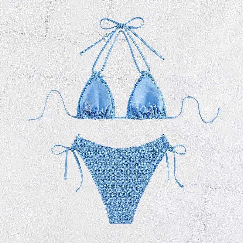 Women Triangle Bikini with adjustable ties and trendy crochet design StylebySassy