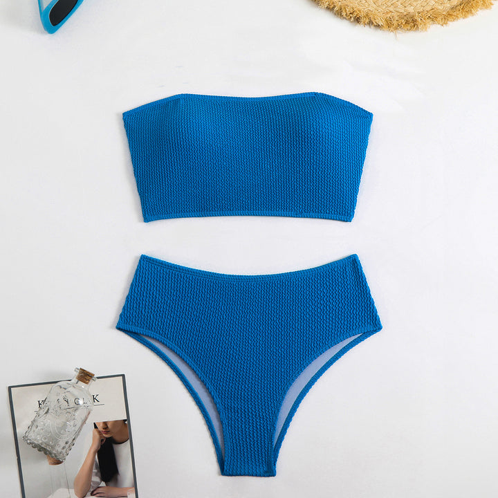 Women Crop Bikini Set with textured texture StylebySassy
