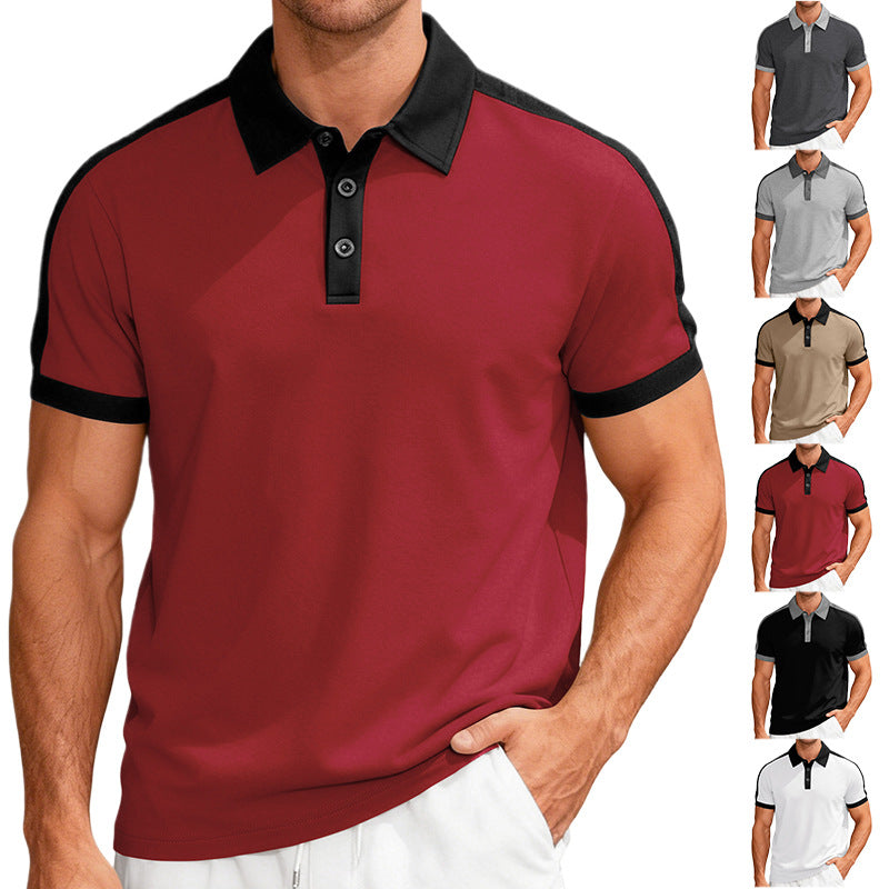 Men's nan Premium polo in retro contrast look with shirt collar and three-button placket StylebySassy