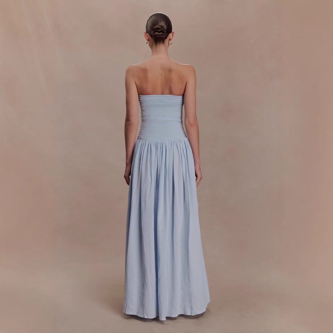 Women’s maxi dress with elastic bodice and flowing skirt StylebySassy