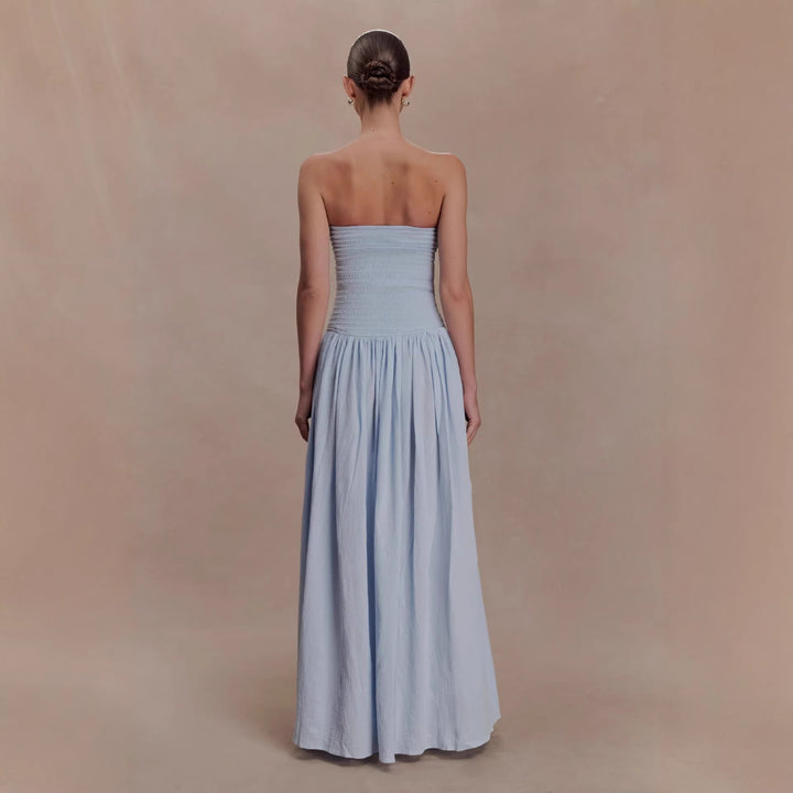 Women’s maxi dress with elastic bodice and flowing skirt StylebySassy