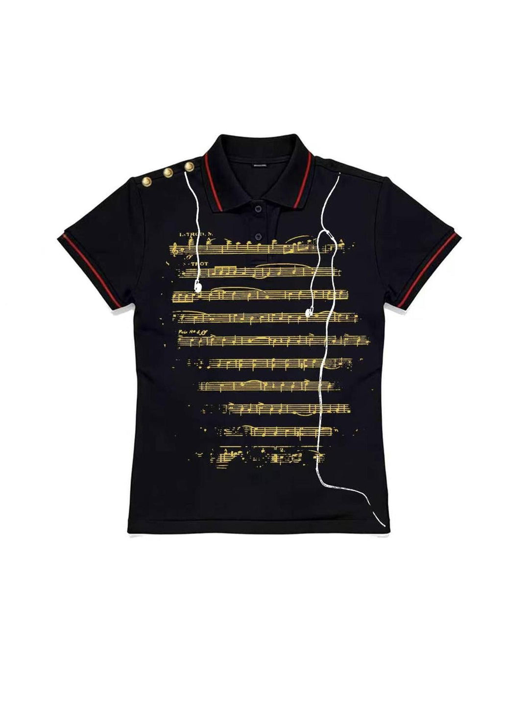Women's Polo Shirt with Musical Motif StylebySassy