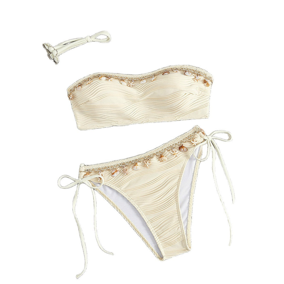 Women's bandeau bikini with shell decoration StylebySassy