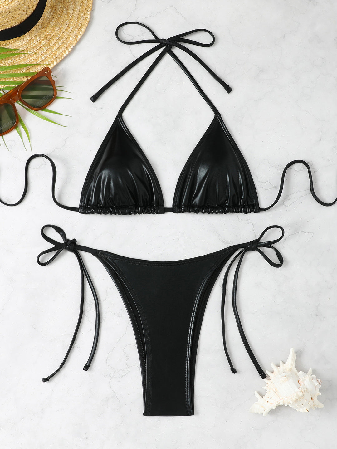 Women's Metallic Triangle Bikini StylebySassy