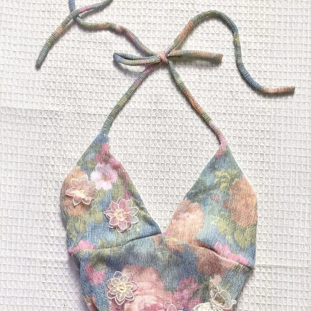 Ladies delicate summer top with floral details StylebySassy