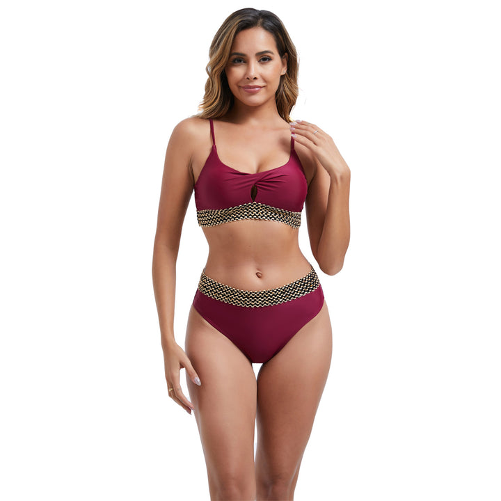 Women's High-Waisted Bikini Set with Fashionable Accent Details StylebySassy