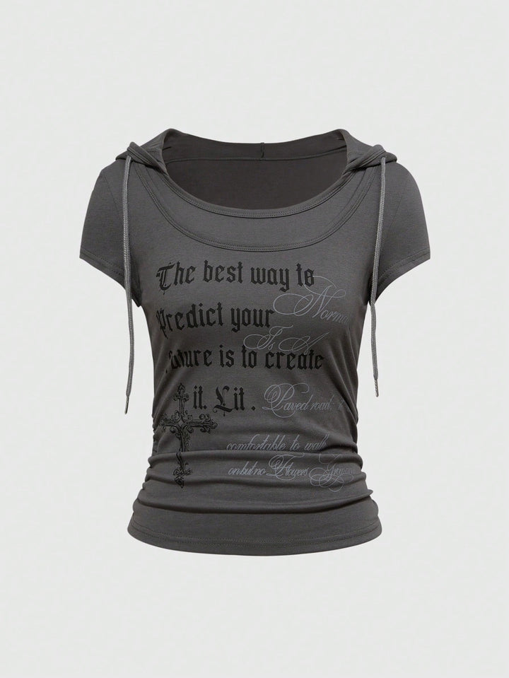 Women's Hoodie T-Shirt with Unique Print StylebySassy