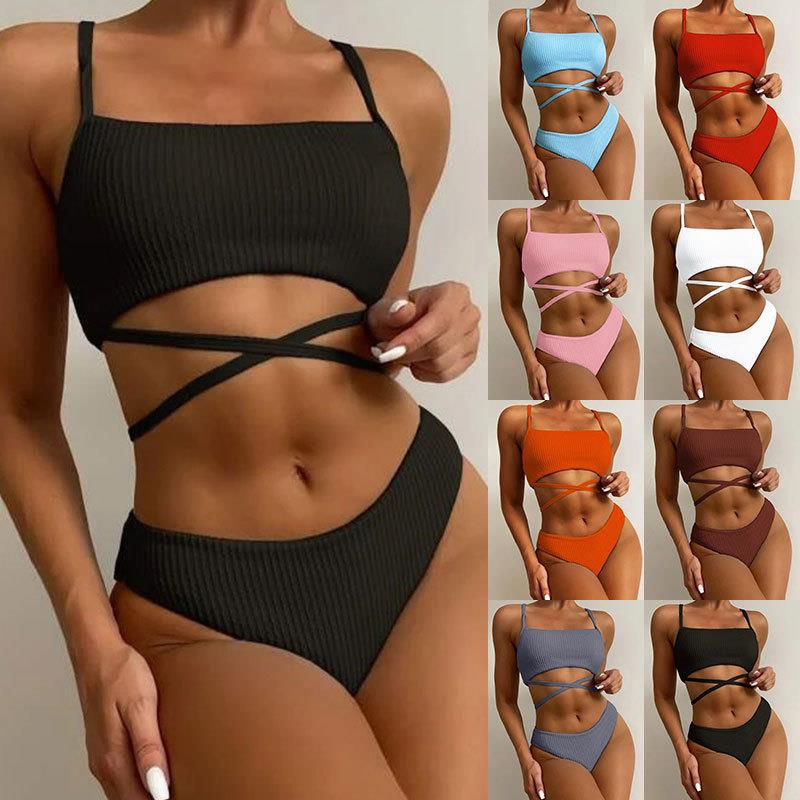 Women's Two-Piece Bikini Set with Elaborate Cut StylebySassy