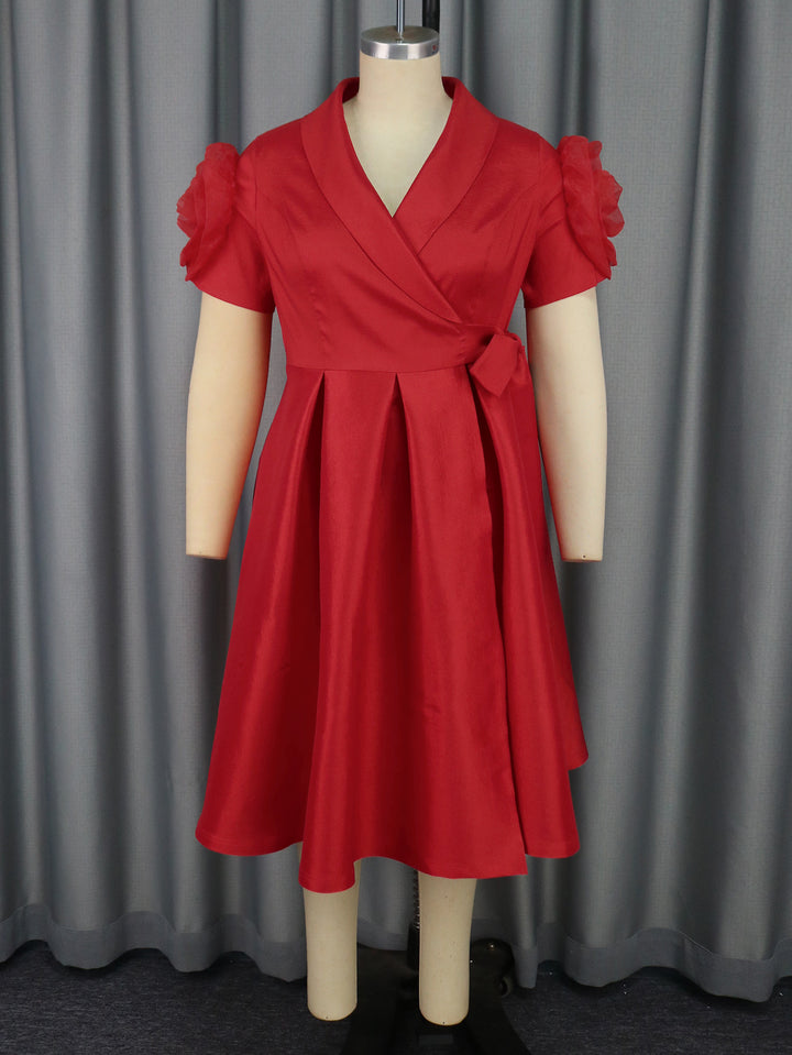 Women's wrap dress with voluminous puff sleeves StylebySassy
