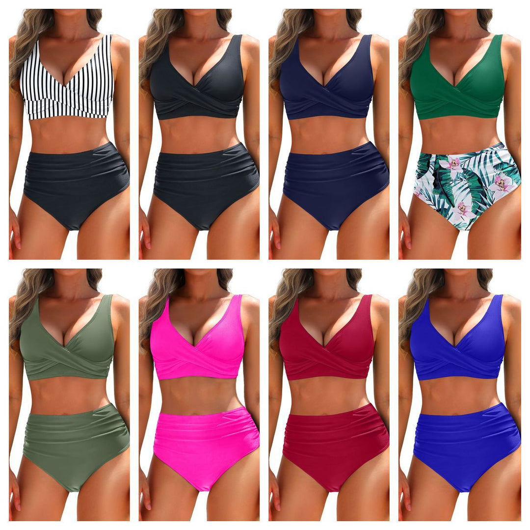 Women's bikini set with figure-flattering top and high-waisted shorts StylebySassy