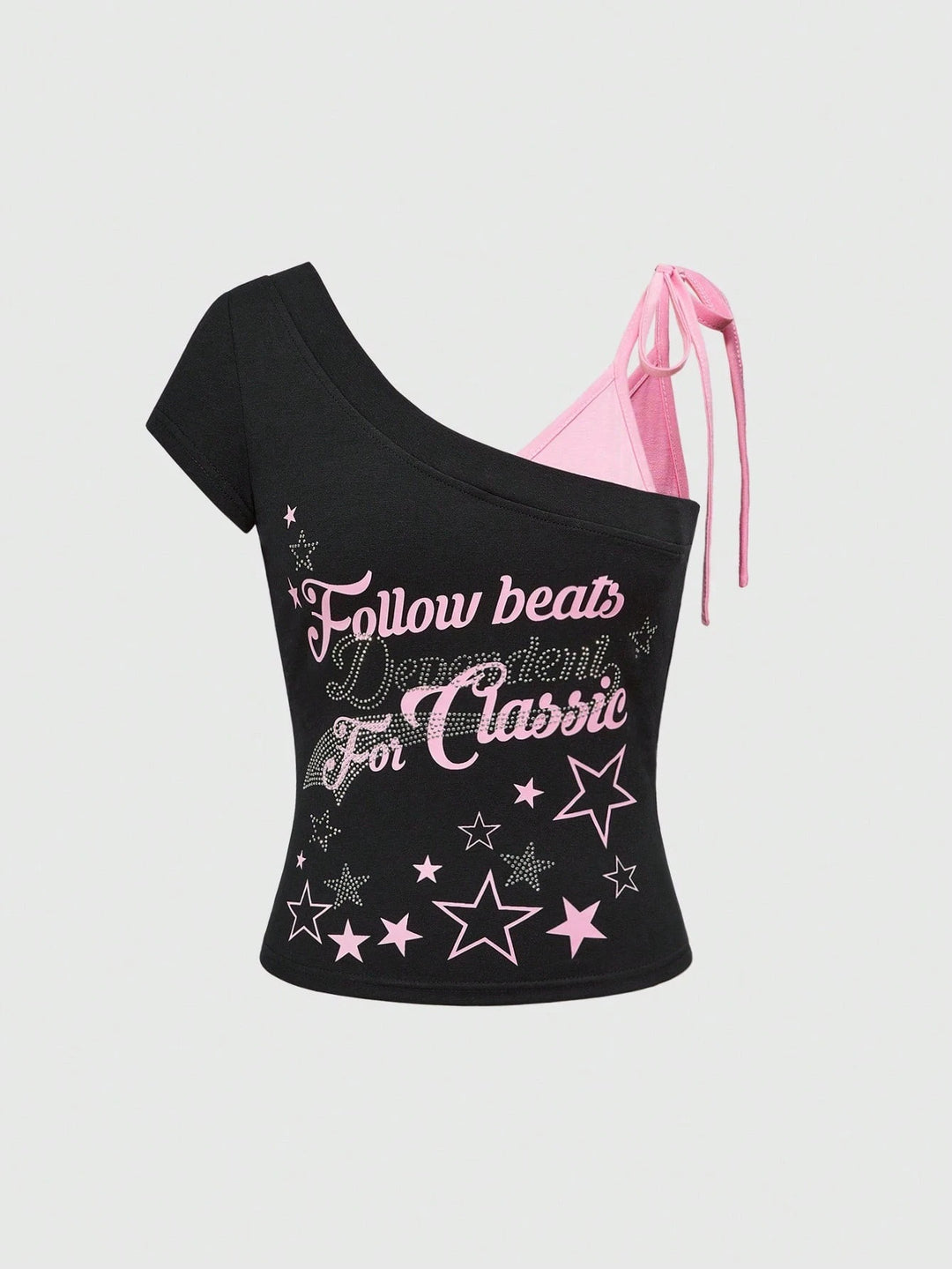 Women's Trendy Off-Shoulder Top with Impressive Graphic Design StylebySassy