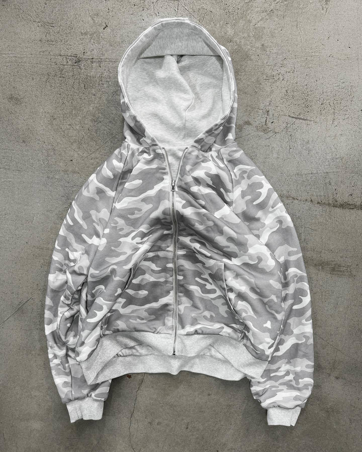 Unisex padded hooded jacket short cut with cross zipper StylebySassy