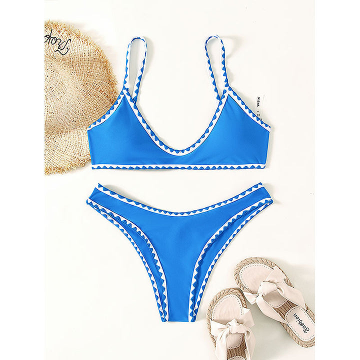 Women's bikini set with casual cut and contrasting edges StylebySassy
