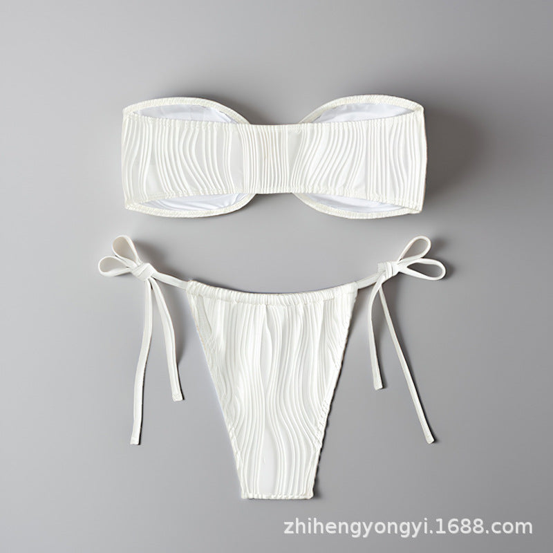 Women’s bandeau bikini with decorative shell closure StylebySassy