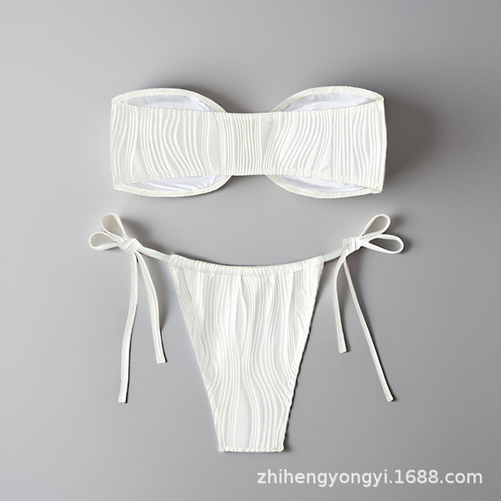 Women’s bandeau bikini with decorative shell closure StylebySassy