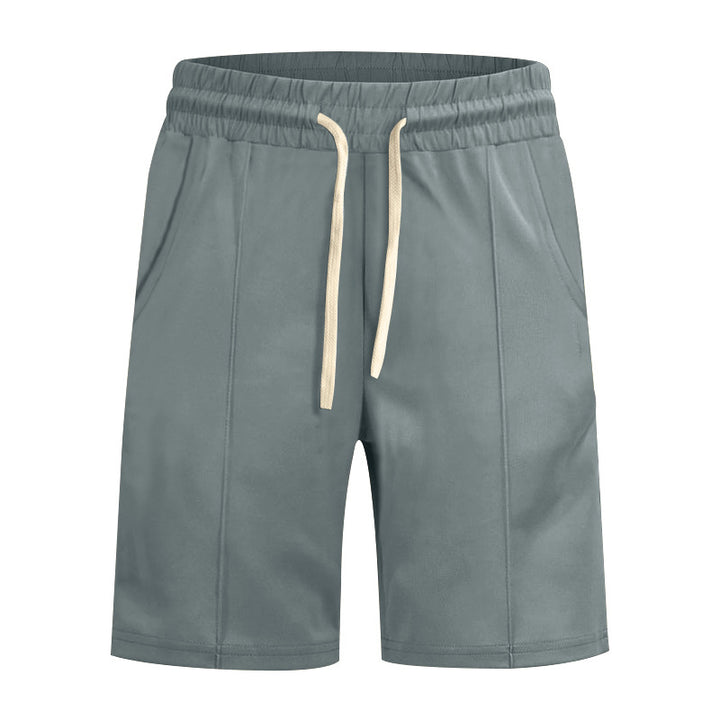 Men's short leisure pants made of cotton blend with elastic waistband and drawstring StylebySassy