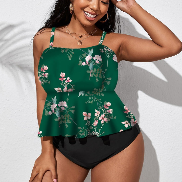 Women's tankini with flared skirt and floral design StylebySassy