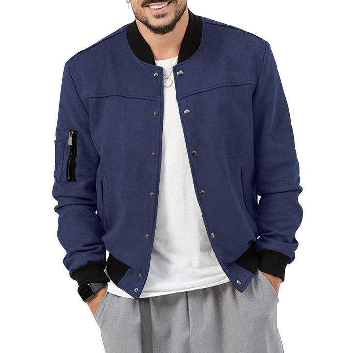 Men's bomber jacket in suede look with snap button closure and arm pocket StylebySassy