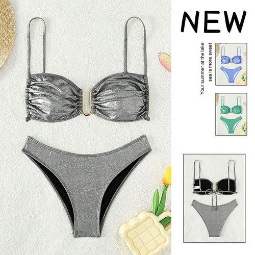 Women's sparkling bikini with adjustable straps and elegant detail StylebySassy