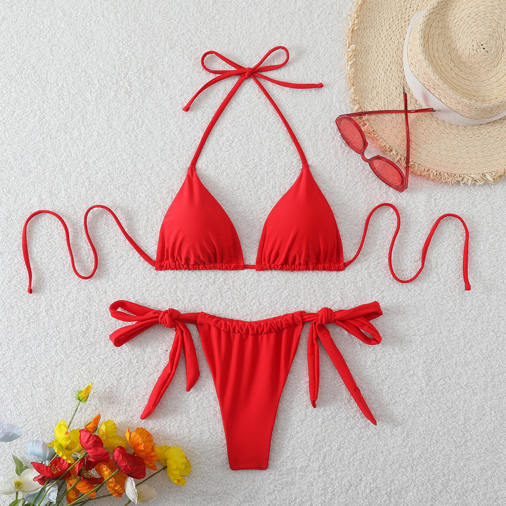 Women Triangle Bikini with fashionable tie straps StylebySassy