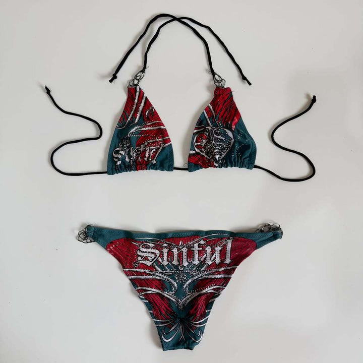 Women's Triangle Bikini with Creative Pattern StylebySassy