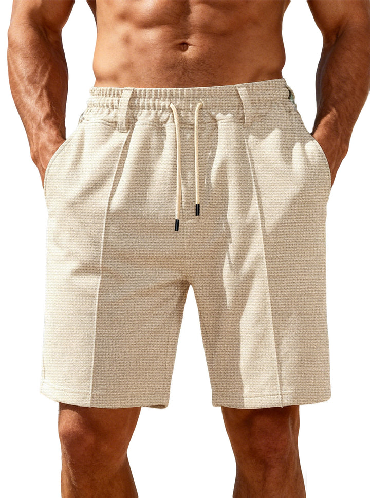 Men's Chino-inspired Relax Shorts with pleats, elastic drawstring and side pockets StylebySassy