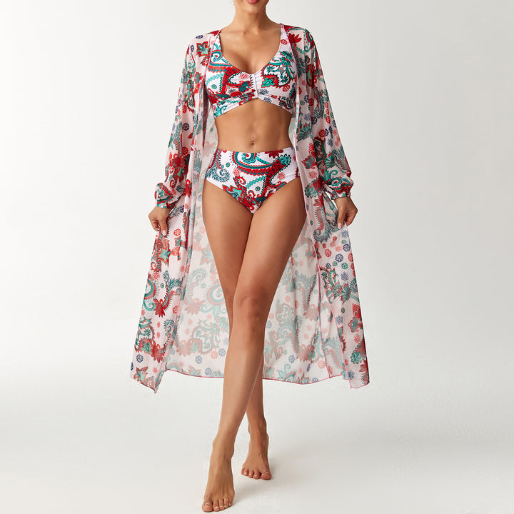 Women's Transparent Beach Dress with Floral Pattern StylebySassy
