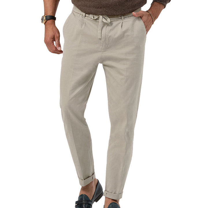 Men's lightweight linen pants with drawstring and slim fit StylebySassy