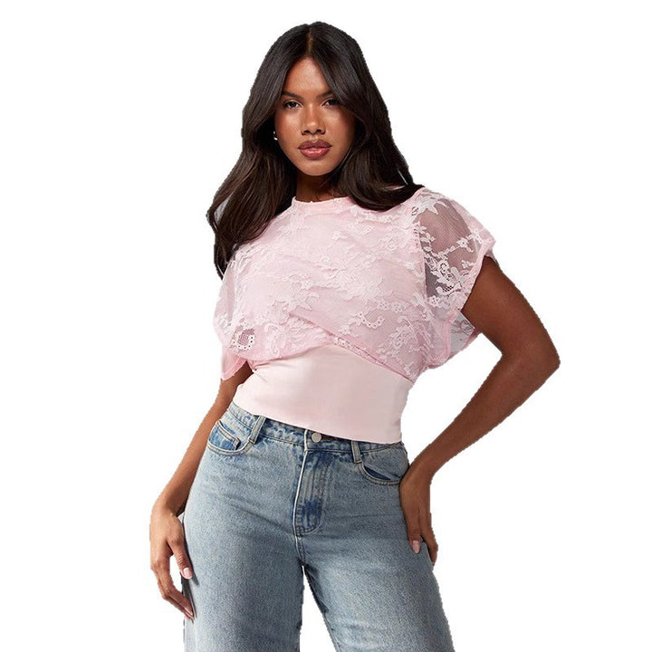 Women Elegant structured top with lace details StylebySassy