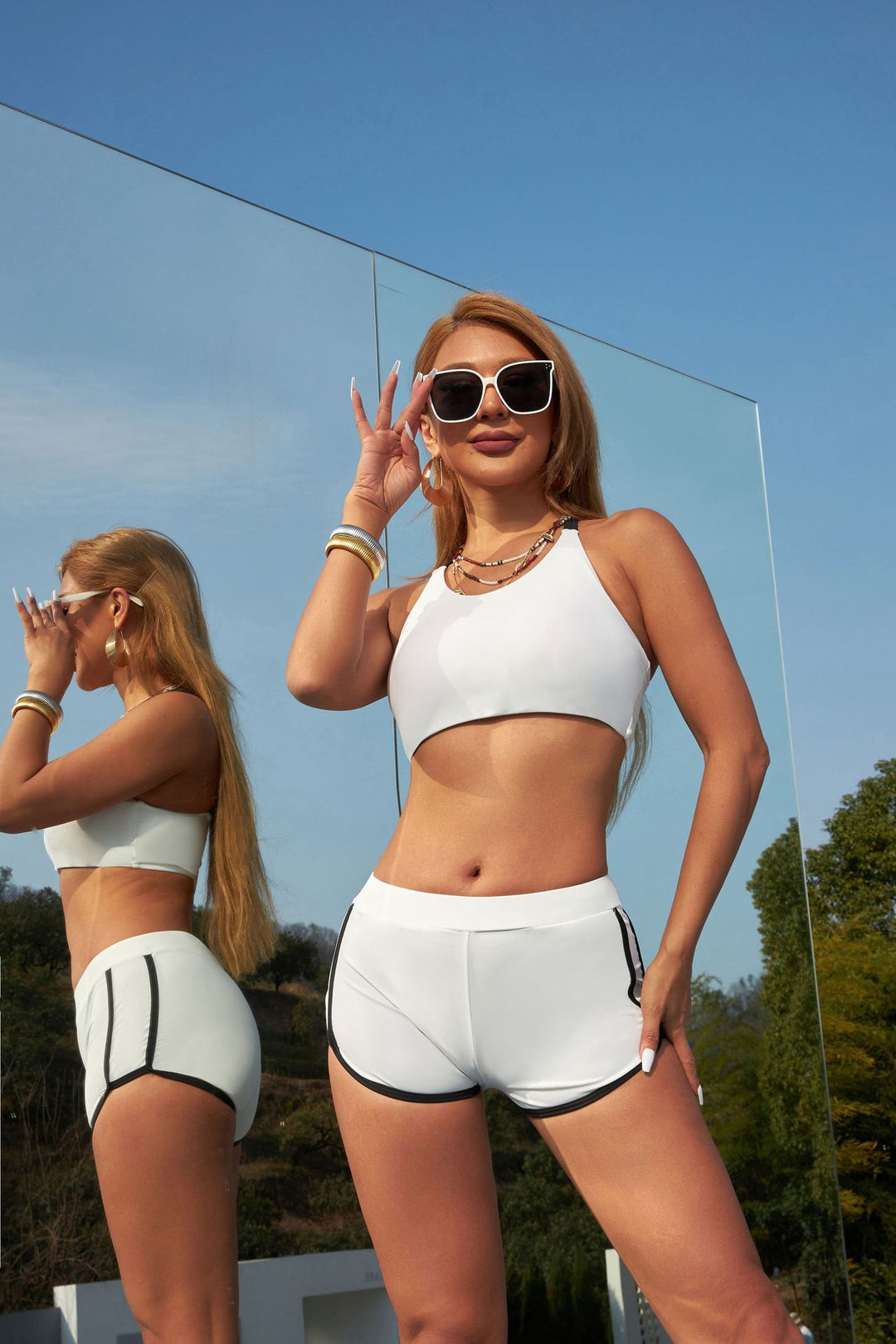 Women’s sporty bikini set with high-neck top and comfortable bottoms StylebySassy