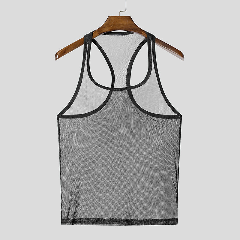 Unisex nan breathable mesh top with sporty back piece and elastic hem StylebySassy