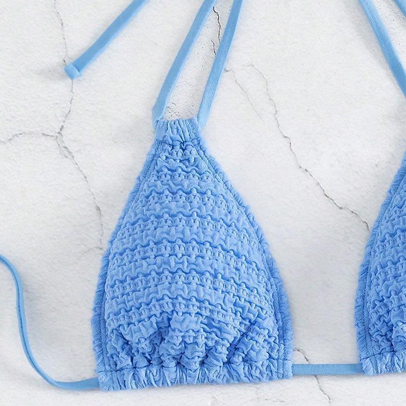 Women Triangle Bikini with adjustable ties and trendy crochet design StylebySassy
