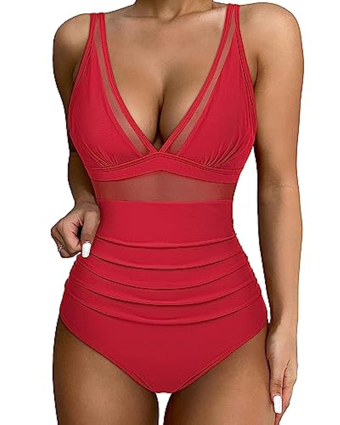 Women High-Cut Swimsuit with Transparent Inserts StylebySassy