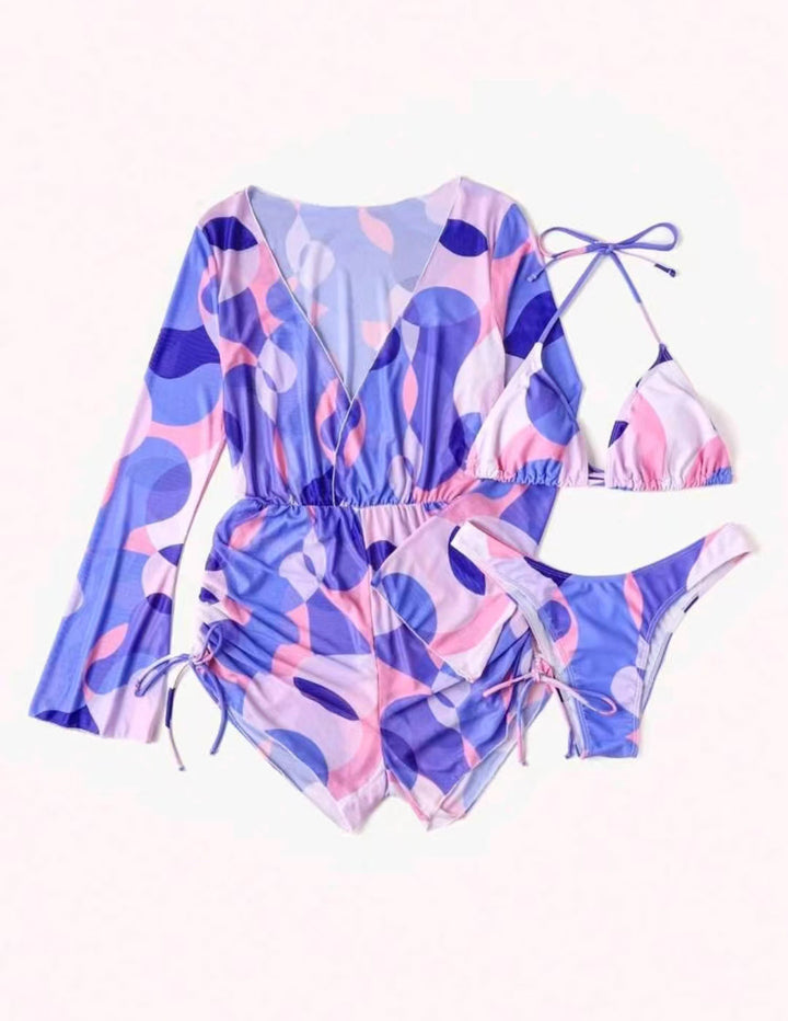 Women's beach outfit with airy tunic and bikini StylebySassy