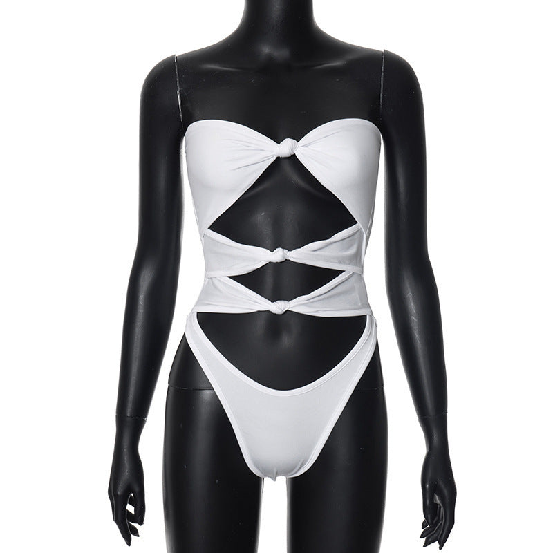 Women's Bandeau swimsuit with knot design StylebySassy