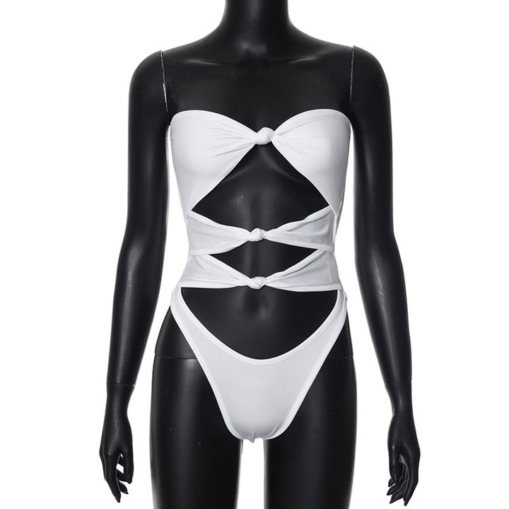 Women's Bandeau swimsuit with knot design StylebySassy