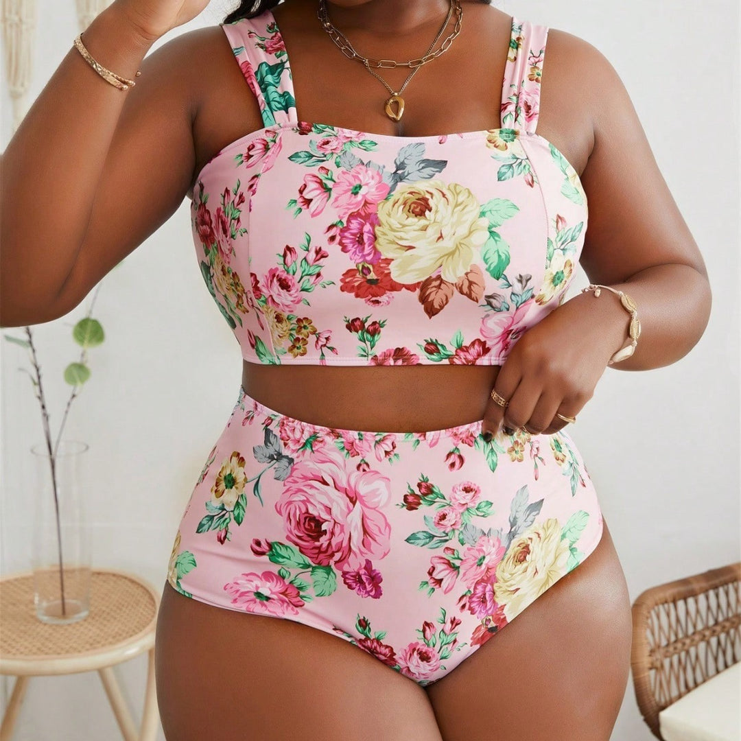 Women's High-Waisted Bikini Set with Floral Design StylebySassy