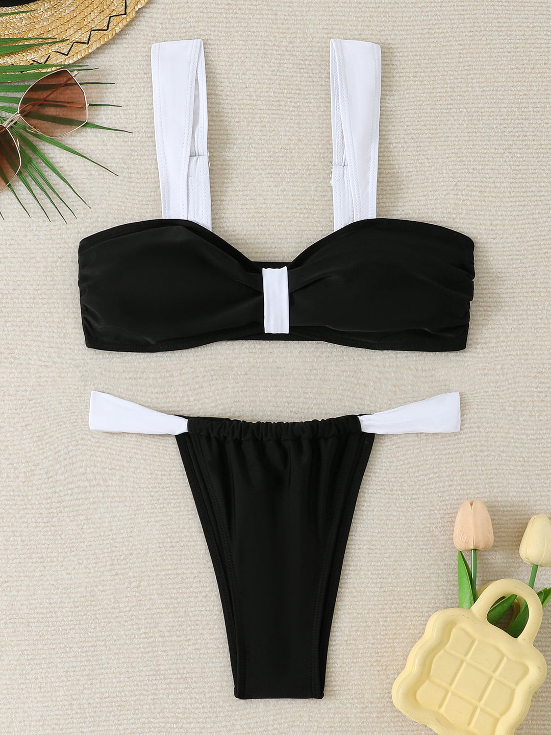 Women's bikini set with fashionable straps and elegant bow design StylebySassy