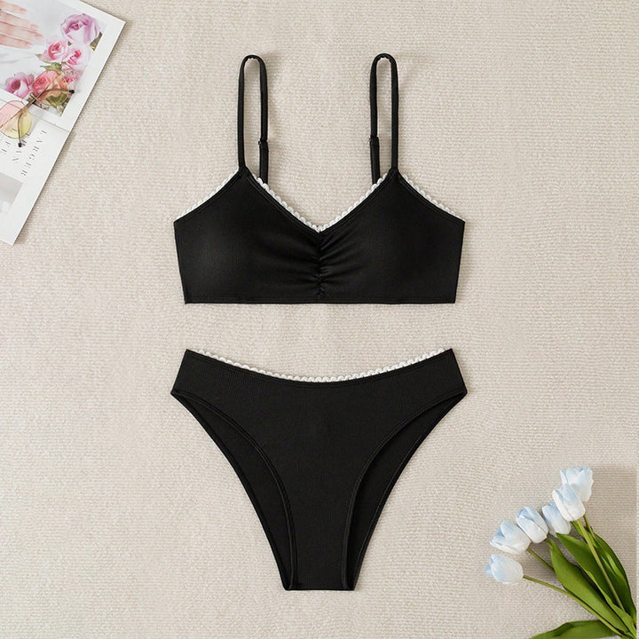 Ladies bikini set with elegant ruffled hem StylebySassy