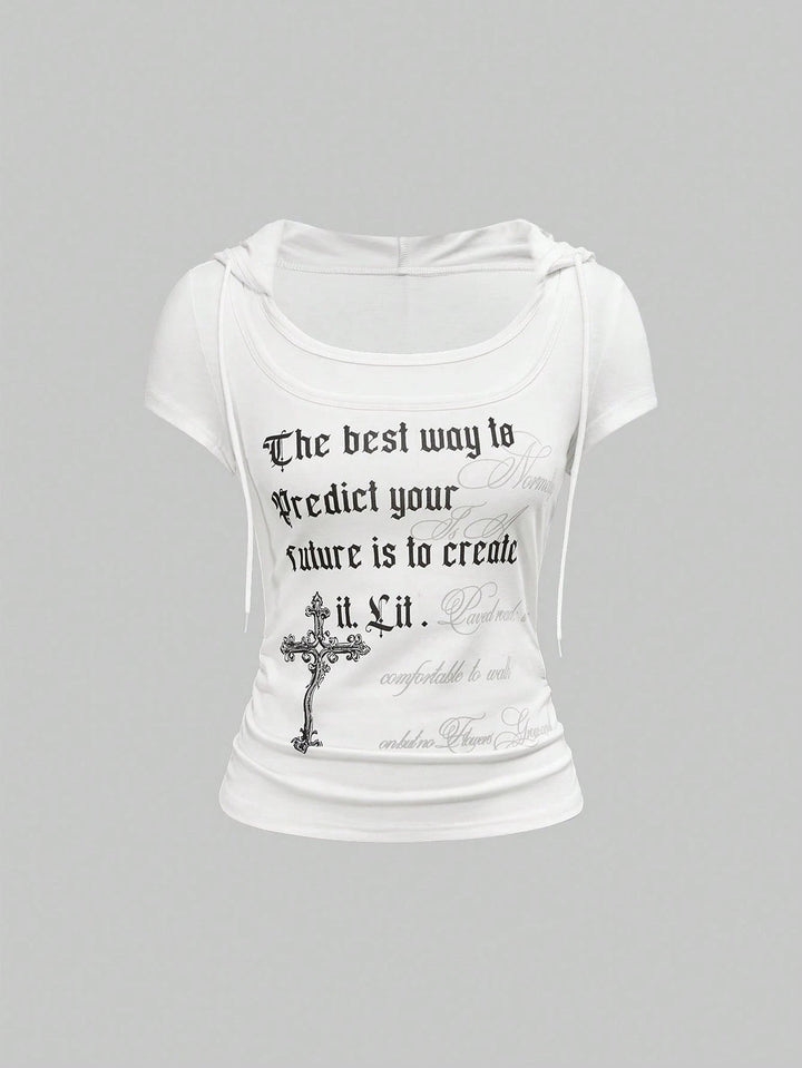Women's Hoodie T-Shirt with Unique Print StylebySassy