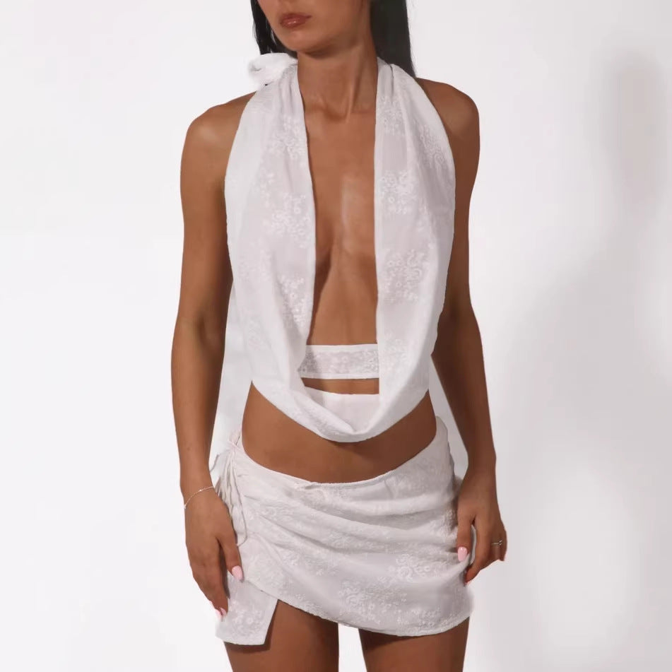 Women's Playful Crop Top with Asymmetric Ruffle Details StylebySassy