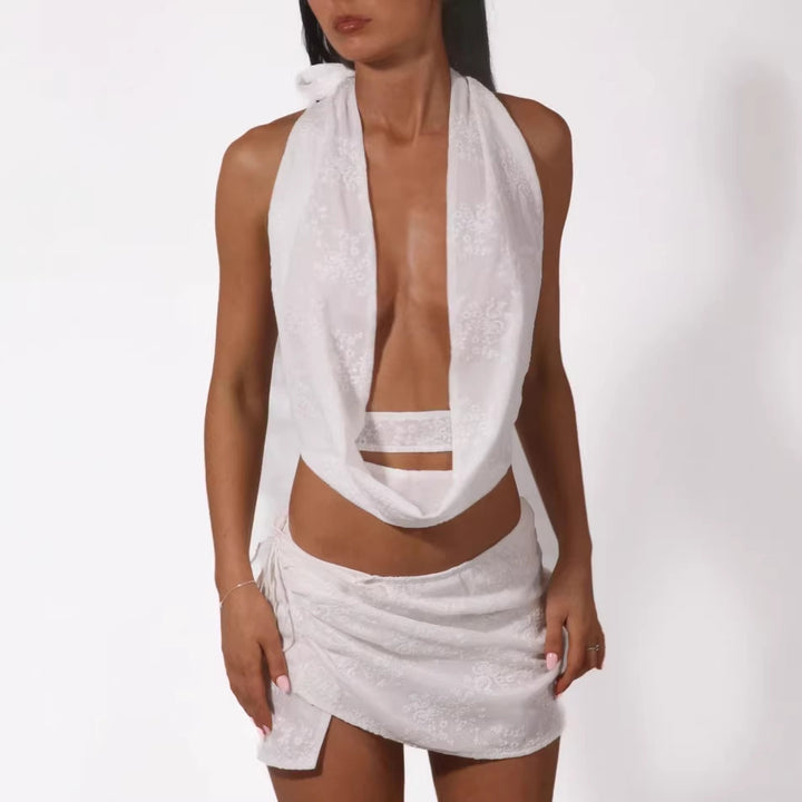 Women's Playful Crop Top with Asymmetric Ruffle Details StylebySassy