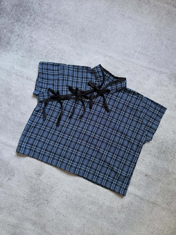Women's Urban Check Top with Sophisticated Ruffle Details StylebySassy