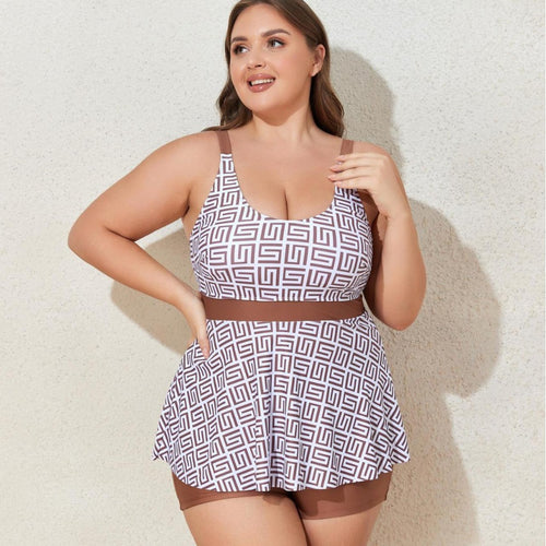 Ladies Fashionable Tankini with Sculptural Pattern Applications StylebySassy