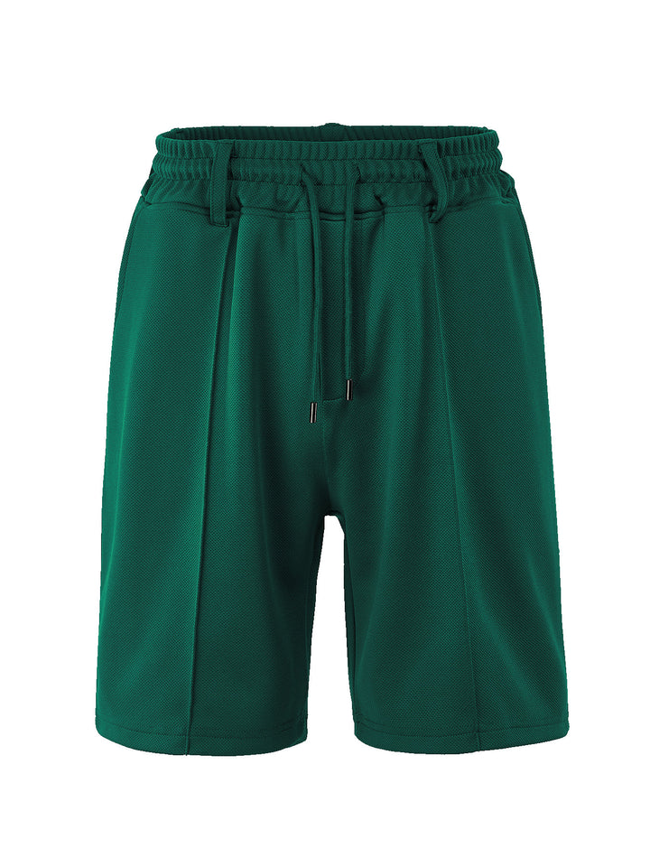 Men's knee-length sports shorts with mesh structure, elastic drawstring, and belt loops StylebySassy
