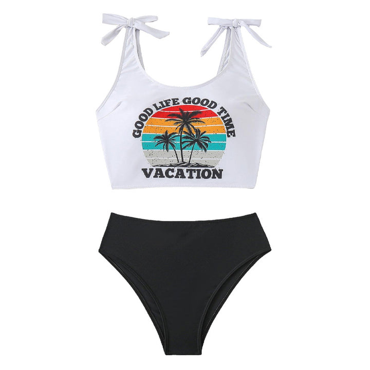 Women’s Crop Top Bikini Set with Graphic Print StylebySassy