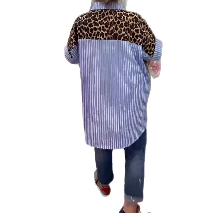 Women wide-cut poncho tunic with leopard print and decorative flamingo appliqués StylebySassy